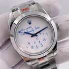 “Who Cares I’m Already Late” Silver Oyster Bracelet Watch (CF) 1:1 replica