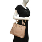 Prada Triangle Logo Leather Tote Bag replica