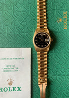 "President" Day-Date 18238 Gold 36mm Black Face Diamond Dial-Fluted Bezel (VSF) replica