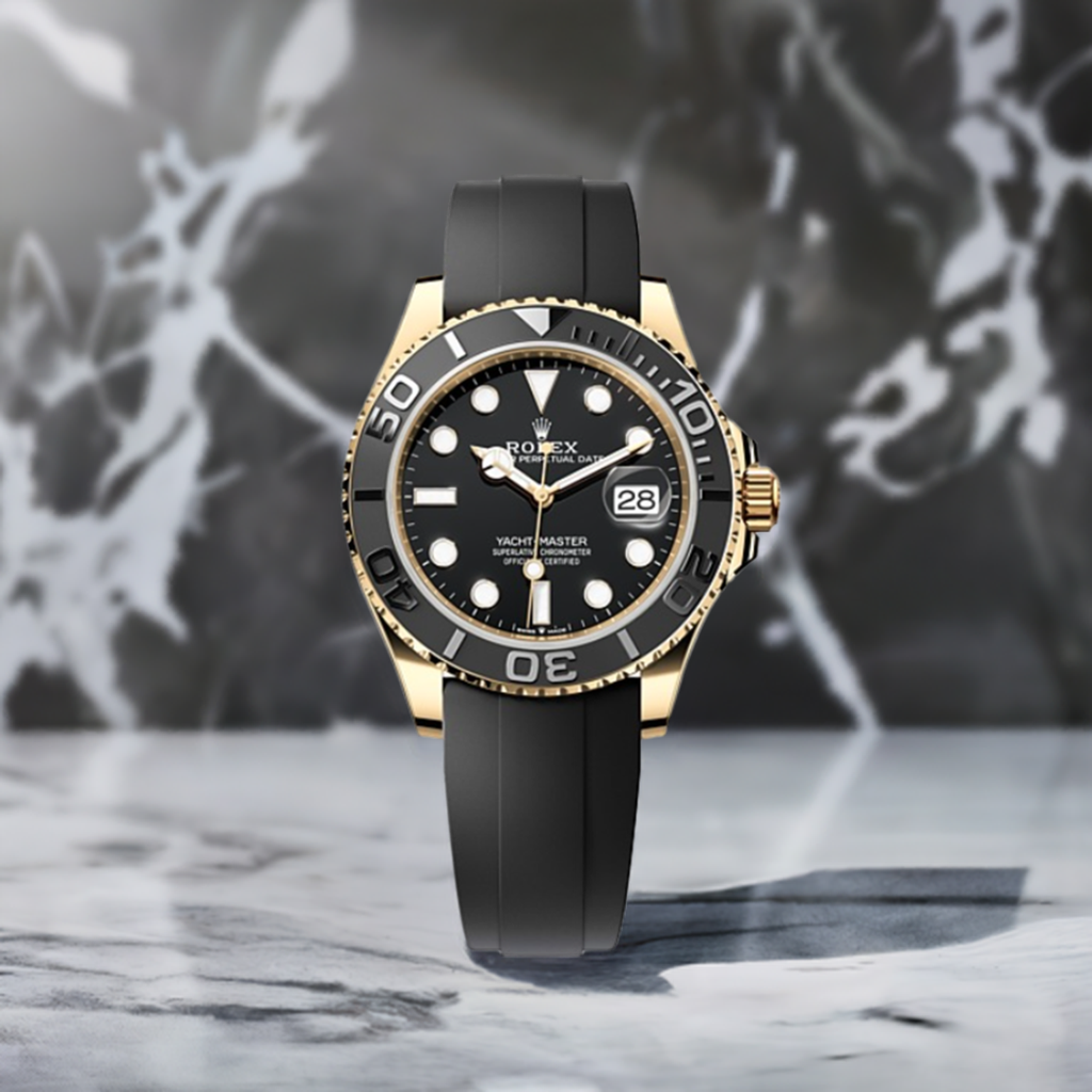 Yacht-Master Black/Gold Oysterflex (CF) 1:1 replica