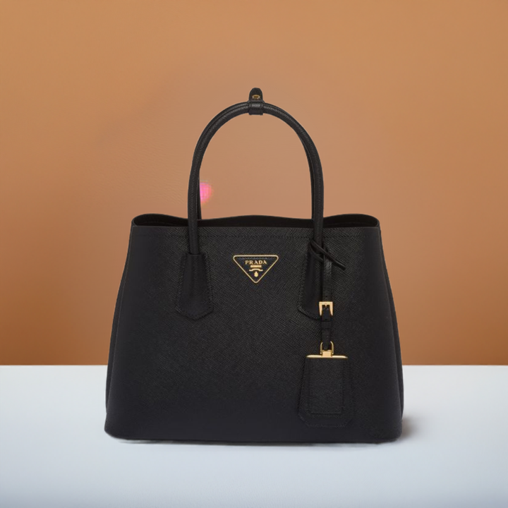 Prada Triangle Logo Leather Tote Bag replica