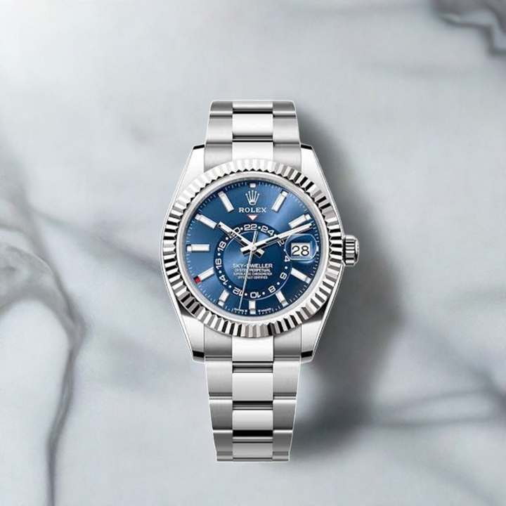 Sky Dweller Silver/Blue  Oystersteel Watch (CF) 1:1 replica