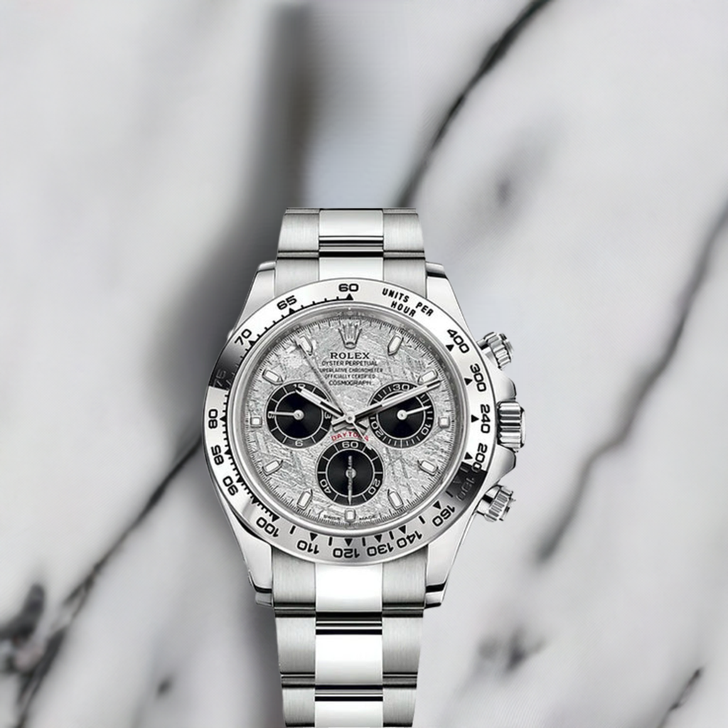Daytona Silver Meteorite and Black Dial Watch (CF) 1:1 replica