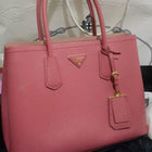 Prada Triangle Logo Leather Tote Bag replica