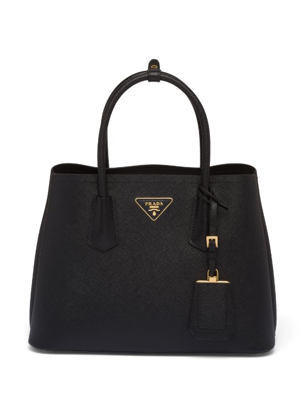 Prada Triangle Logo Leather Tote Bag replica