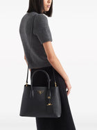 Prada Triangle Logo Leather Tote Bag replica